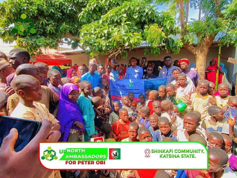 Families and children at a community activity in Shinkafi.