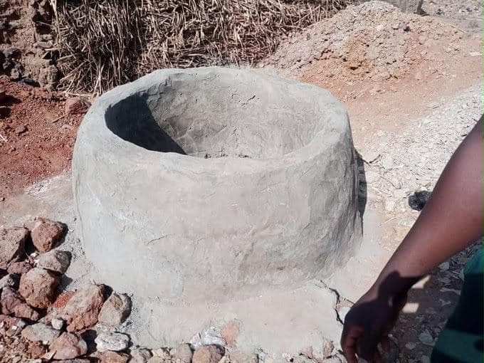 A completed hand-dug well in a northern community.